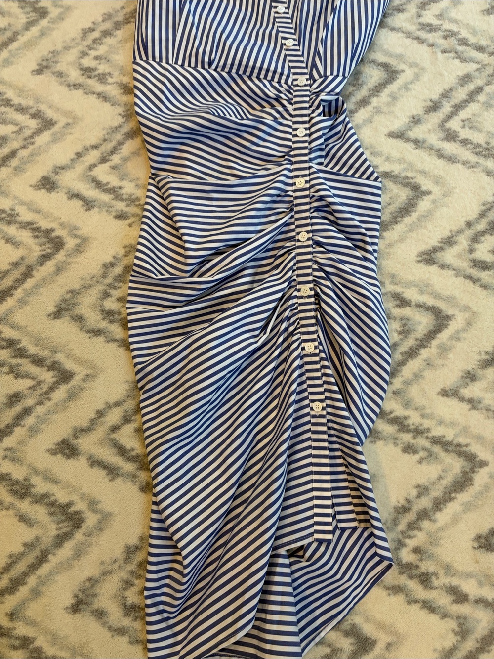 Veronica Beard Blue and White Striped Midi Dress - Picture 4 of 9